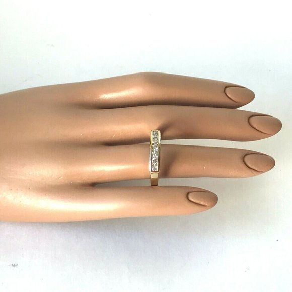 Gold Cubic Zirconia Eternity Anniversary Ring Size 12 VintageStyle Plated Unisex - Picture 6 of 9